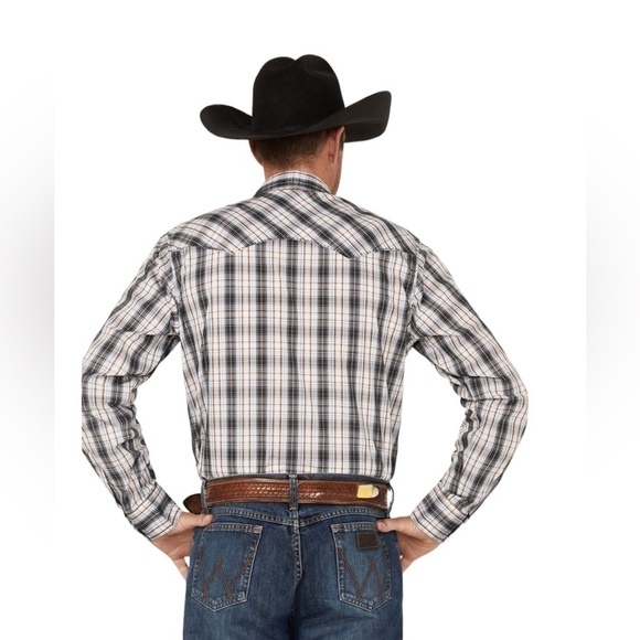 NWT Wrangler Mens Plaid Print Long Sleeve Snap  Wester Shirt Size XL - Picture 2 of 9